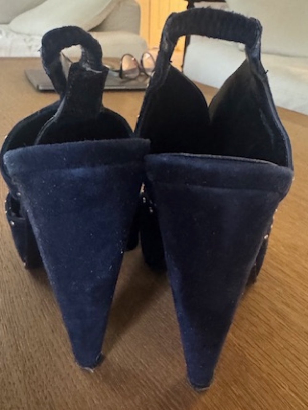 Maria Cher navy blue heels with silver stud detailing. Size 9 - Picture 7 of 7